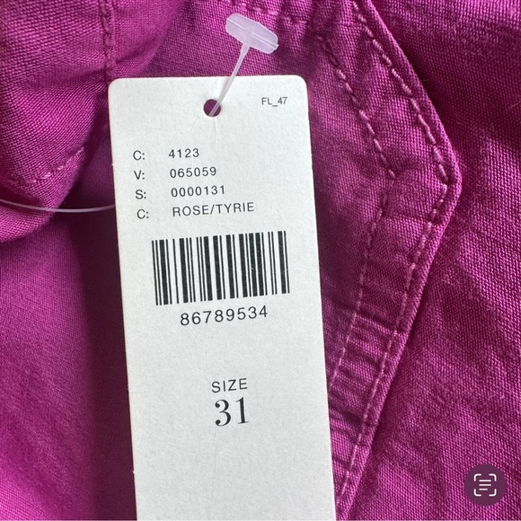 NWT Anthropologie The Colette Linen Cropped Wide Leg Pants Maeve Pink Rose 31 - Picture 13 of 13